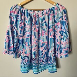 NWT Lilly Pulitzer Nevie Off-The-Shoulder Top Reel Nauti Size XXS